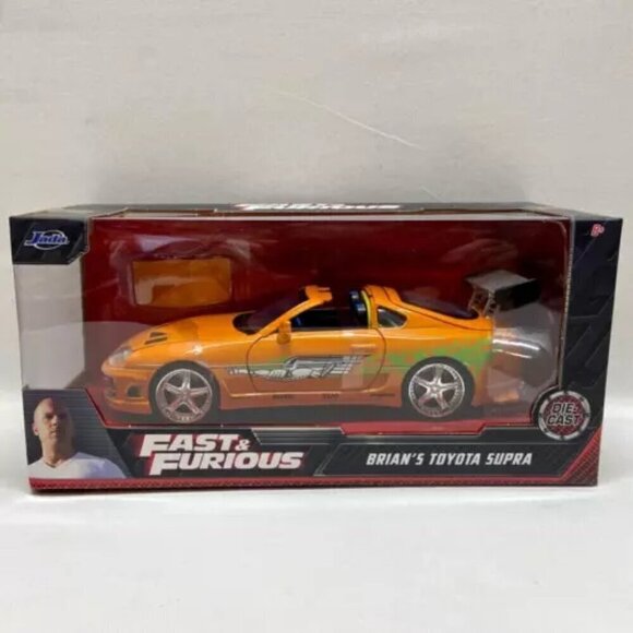 Jada Fast & Furious Brian's Toyota Supra Orange 1:24 Die-cast Model Car NIP - Picture 2 of 16
